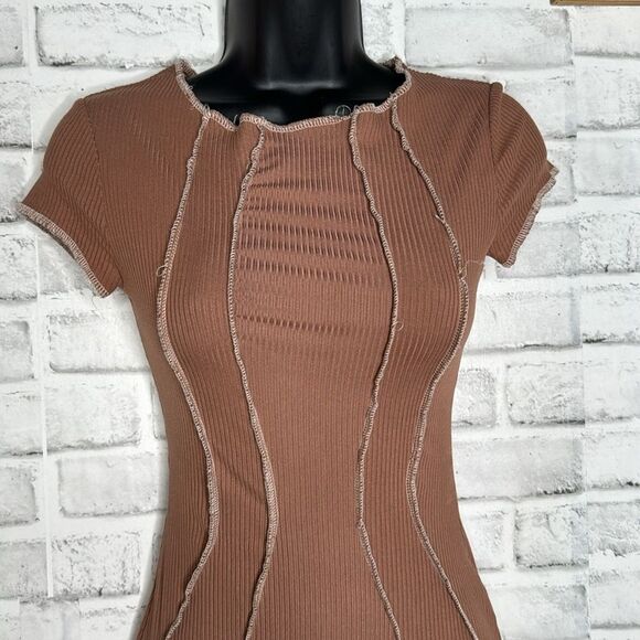 See You Monday Chocolate Body Con Dress Boho Small - Picture 3 of 6